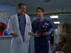 - You want something?
- Nobody likes a cranky punching bag. And yes, it's about a patient. Pretty good friend of mine.
- I guess that means he respects me a little!
- Randy, Jackie, what do you say? This is the monkey I got to videotape the birth.