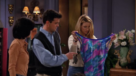 - Hey, Mon, what is this?
- Oh, um... That's my bathing suit from high school. I was a little bigger then.
- Oh, I thought that's what they used to cover Connecticut when it rains.