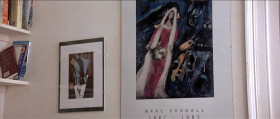 - You like Chagall?
- I do. It feels like how love should be. Floating through a dark blue sky.