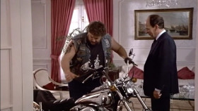 - Mr. Pellino.
- Call me Snake.
- Mr. Snake. You seem to have some influence over our daughter.
- Beer!
- I wonder if I could interest you in a little proposition.
- Big chunks.
<...>
- Holy shit! What a bike! Beat it! So, what's the deal?
<...>
- Oh, Mr. Snake and I decided it would be in your best interests if you went back to school.