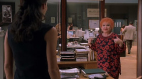 - Iris!
- The sexy turquoise one with the spaghetti straps, honey.
- No, I was looking for today's galleys.
- Right there on your desk.
- I see. Thank you. Not the navy suit?
