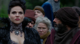 <b>Regina Mills:</b> - And if our simian friend is any indication, then I think we know exactly who's taking up residence in our castle. The Wicked Witch.
<b>Leroy:</b> - We talking East or West?
<b>Mary Margaret:</b> - Does it matter? Neither one sounds good.
<b>Leroy:</b> - One, you drop a house on. The other, you toss a bucket of water at.