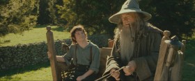 - I hear it's going to be a party of special magnificence.
- You know Bilbo. He has the whole place in an uproar!
- That's a pleasant.
- Half the Shire has been invited.