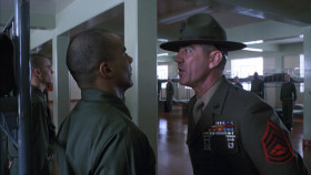 - What's your name, scumbag?
- Sir, Private Brown, sir.
- Bullshit. From now on you're Private Snowball. Do you like that name?
- Sir, yes, sir.
- Well, there's one thing that you won't like, Snowball: They don't serve fried chicken and watermelon... on a daily basis in my mess hall.
- Sir, yes, sir.